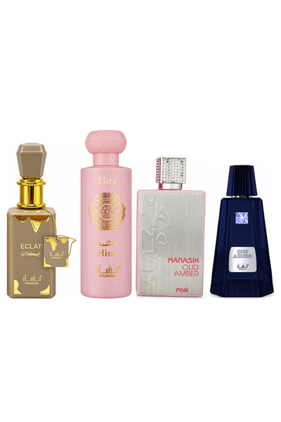 MANASIK Set 4 parfumuri Manasik, Eclat + Hissa Elara + Oud Amber Pink + Oud A...