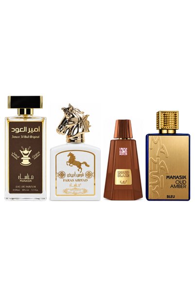 MANASIK Set 4 Manasik, Ameer al Oud Original + Faras Abiyad + Liquid Blaze + ...