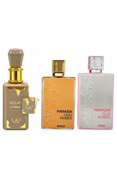 MANASIK Set 3 parfumuri Manasik, Eclat + Oud Amber Gold + Oud Amber Pink, EDP...