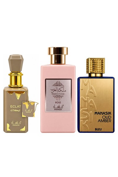 MANASIK Set 3 parfumuri Manasik, Eclat + Malikat al Arab Rose + Oud Amber Ble...