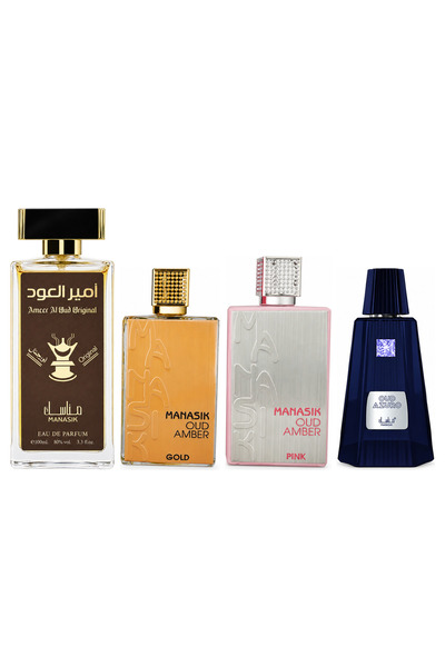 MANASIK Set 4 Manasik, Ameer al Oud Original + Oud Amber Gold + Oud Amber Pin...