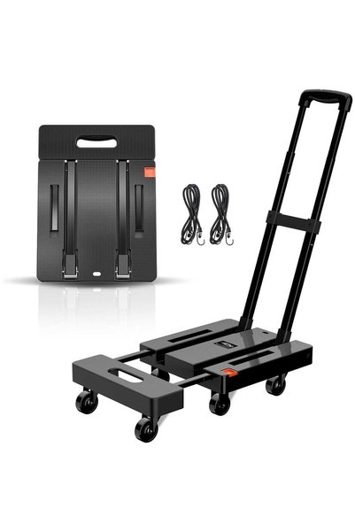 Elindor Cărucior pliabil Elindor ®   227 KG, cu 6 roți, 2 curele elastice, negru