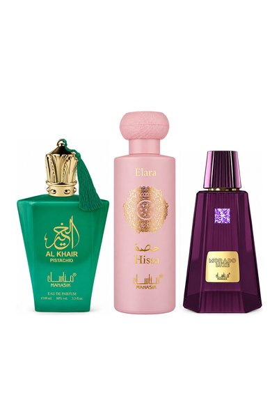 MANASIK Set 3 parfumuri Manasik, Al Baraka Pistachio + Hissa Elara + Morado L...