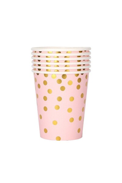 OEM Set 10 pahare de petrecere, Imprimeu cu Buline, din Carton, 250 ml, 7.5 x...