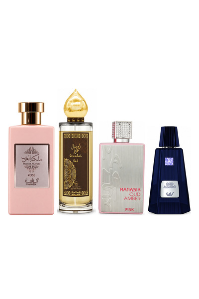 MANASIK Set 4 Manasik, Malikat al Arab Rose + Oriental Oud + Oud Amber Pink +...