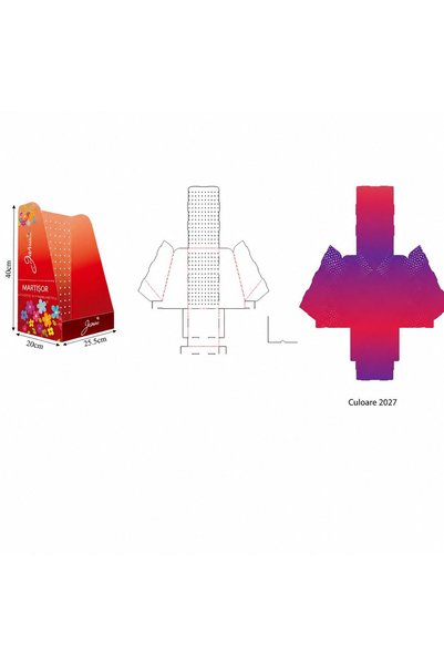 OEM Display de tejghea din carton pentru expunerea mărțișoarelor, 40 × 25 cm