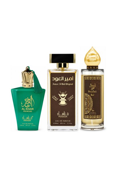 MANASIK Set 3 parfumuri Manasik, Al Baraka Pistachio + Ameer al Oud Original ...