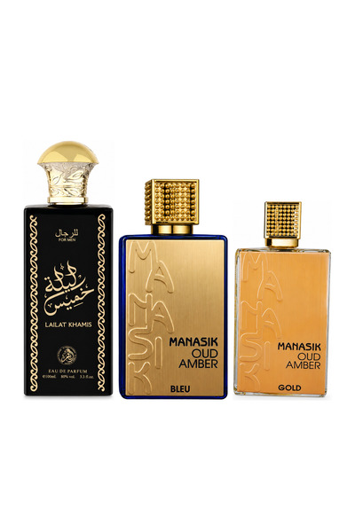 MANASIK Set 3 parfumuri Manasik, Lailat Khamis + Oud Amber Bleu + Oud Amber G...