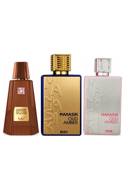 MANASIK Set 3 parfumuri Manasik, Liquid Blaze + Oud Amber Bleu + Oud Amber Pi...