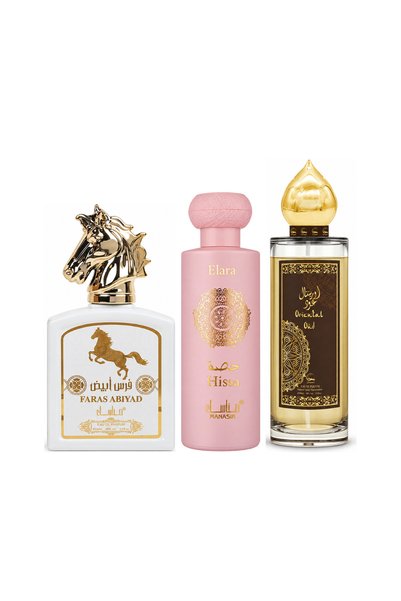 MANASIK Set 3 parfumuri Manasik, Faras Abiyad + Hissa Elara + Oriental Oud, E...