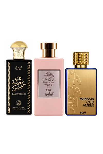 MANASIK Set 3 parfumuri Manasik, Lailat Khamis + Malikat al Arab Rose + Oud A...