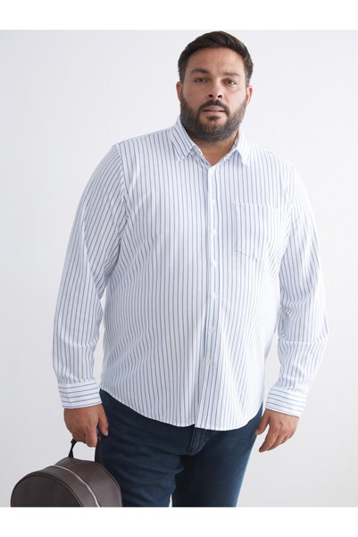 LC Waikiki Men's Striped Long Sleeve Shirt in Plus Size from Uzg Store for St...