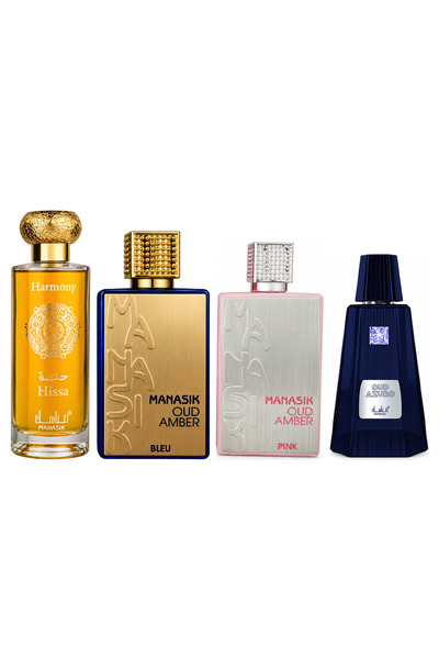 MANASIK Set 4 parfumuri Manasik, Hissa Harmony + Oud Amber Bleu + Oud Amber P...