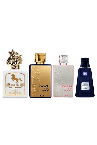 MANASIK Set 4 parfumuri Manasik, Faras Abiyad + Oud Amber Bleu + Oud Amber Pi...