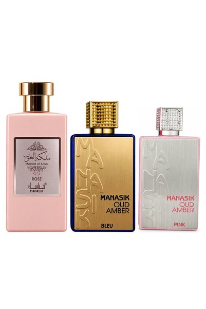 MANASIK Set 3 parfumuri Manasik, Malikat al Arab Rose + Oud Amber Bleu + Oud ...