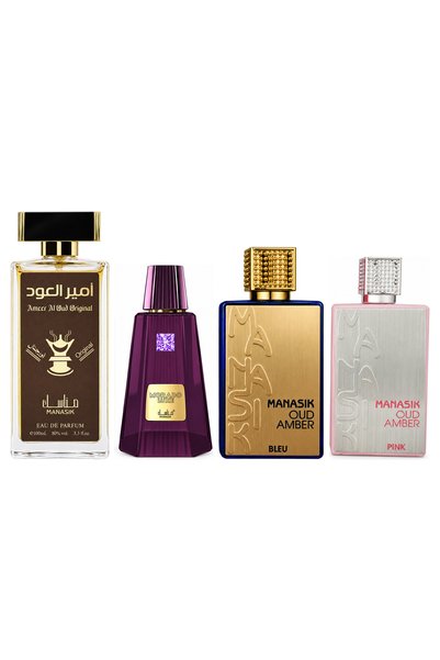 MANASIK Set 4 Manasik, Ameer al Oud Original + Morado Luxe + Oud Amber Bleu +...