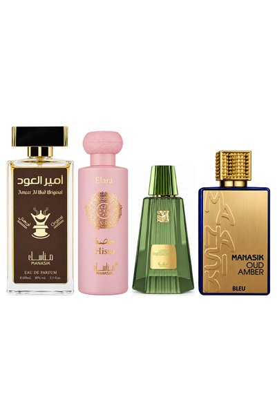 MANASIK Set 4 Manasik, Ameer al Oud Original + Hissa Elara + Lush Pistachio +...