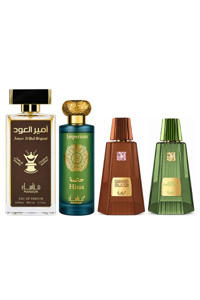 MANASIK Set 4 Manasik, Ameer al Oud Original + Hissa Imperium + Liquid Blaze ...