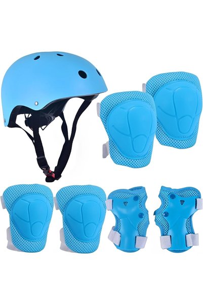 GENERAL Kids Bike Helmet Adjustable Skateboard Helmet With Knee Elbow Pads Wr...