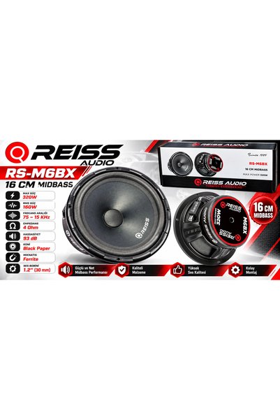 Reiss Midbass 16cm – RS-M6BX 320w 160RMS 16 cm Midbass Hoparlör