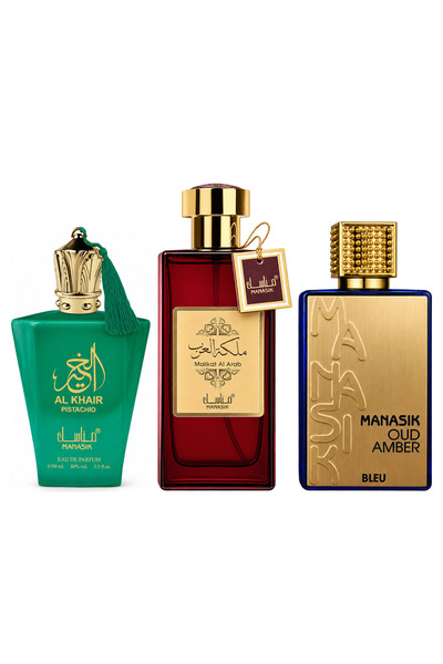 MANASIK Set 3 parfumuri Manasik, Al Baraka Pistachio + Malikat al Arab + Oud ...