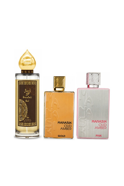 MANASIK Set 3 parfumuri Manasik, Oriental Oud + Oud Amber Gold + Oud Amber Pi...