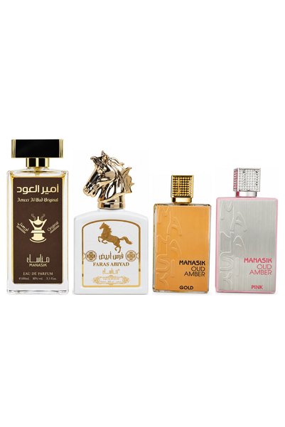 MANASIK Set 4 Manasik, Ameer al Oud Original + Faras Abiyad + Oud Amber Gold ...