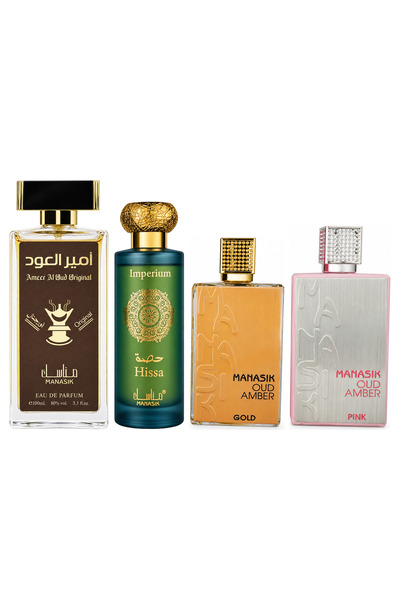 MANASIK Set 4 Manasik, Ameer al Oud Original + Hissa Imperium + Oud Amber Gol...