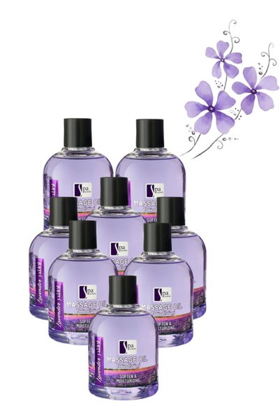 Spa System 8 Pieces Lavender Massage Oil Soften & Moisturizing