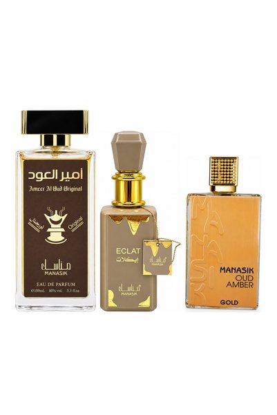 MANASIK Set 3 parfumuri Manasik, Ameer al Oud Original + Eclat + Oud Amber Go...