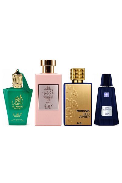 MANASIK Set 4 Manasik, Al Baraka Pistachio + Malikat al Arab Rose + Oud Amber...