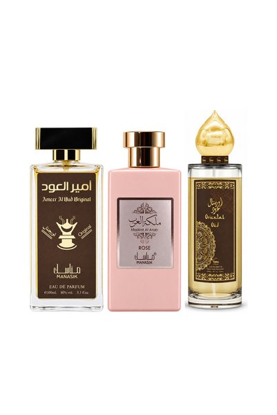 MANASIK Set 3 parfumuri Manasik, Ameer al Oud Original + Malikat al Arab Rose...