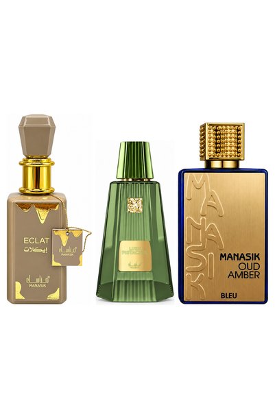 MANASIK Set 3 parfumuri Manasik, Eclat + Lush Pistachio + Oud Amber Bleu, EDP...