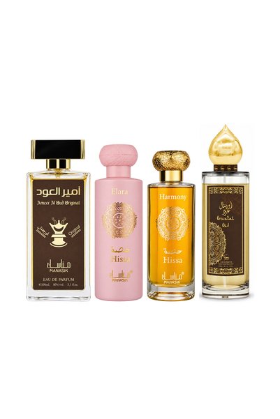 MANASIK Set 4 Manasik, Ameer al Oud Original + Hissa Elara + Hissa Harmony + ...