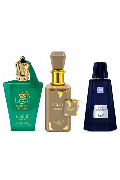 MANASIK Set 3 parfumuri Manasik, Al Baraka Pistachio + Eclat + Oud Azuro, EDP...