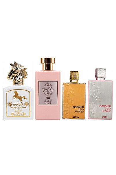 MANASIK Set 4 Manasik, Faras Abiyad + Malikat al Arab Rose + Oud Amber Gold +...