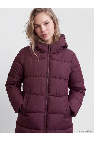 LC Waikiki LCW Vision Burgundy Hooded Women's Puffer Coat—The NEVAVM Difference