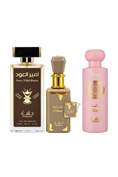 MANASIK Set 3 parfumuri Manasik, Ameer al Oud Original + Eclat + Hissa Elara,...