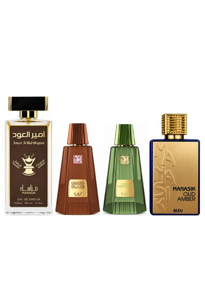 MANASIK Set 4 Manasik, Ameer al Oud Original + Liquid Blaze + Lush Pistachio ...