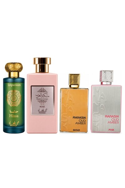 MANASIK Set 4 Manasik, Hissa Imperium + Malikat al Arab Rose + Oud Amber Gold...