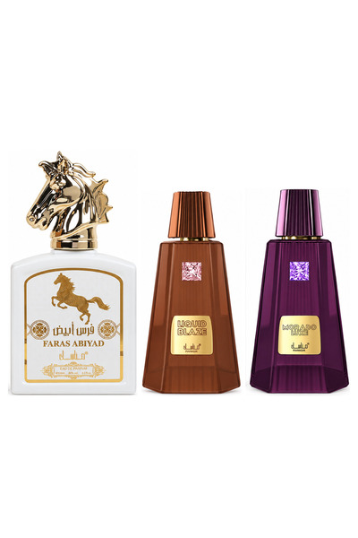 MANASIK Set 3 parfumuri Manasik, Faras Abiyad + Liquid Blaze + Morado Luxe, E...
