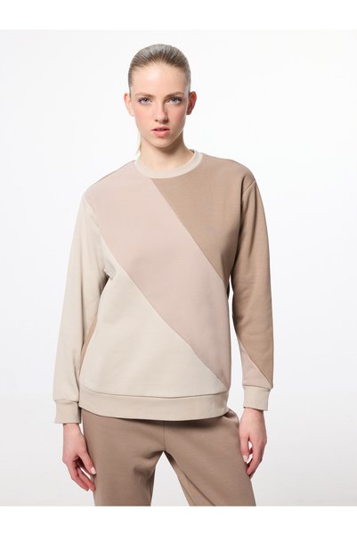 LC Waikiki Alita City Farkıyla Lcw Everyday Brown Color Block Oversize Women'...