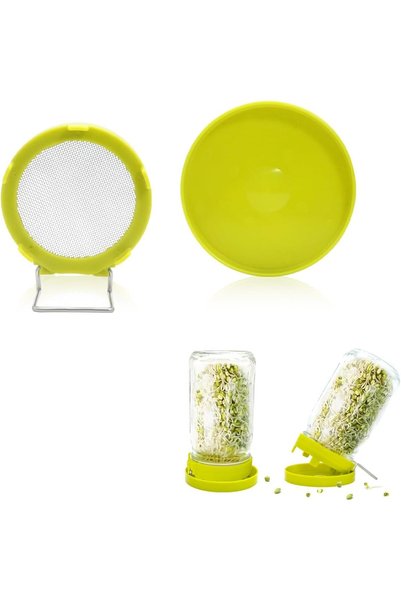 TERRIFI Sprouting Lid for Mason Jars, Wide Mouth Sprouting Jar Kit with 316 S...