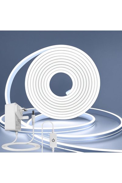 GENERAL شريط إضاءة LED بطول 10 أمتار بلون أبيض بارد 6500 كلفن، مقاوم للماء IP...
