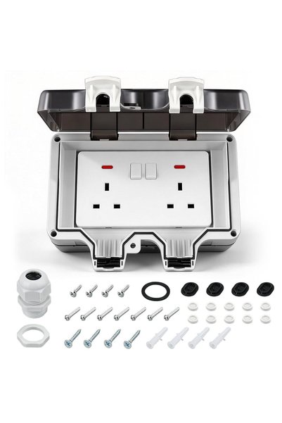GENERAL Outdoor Waterproof Outlet, Double Outdoor Socket with Cover, IP66 Wat...