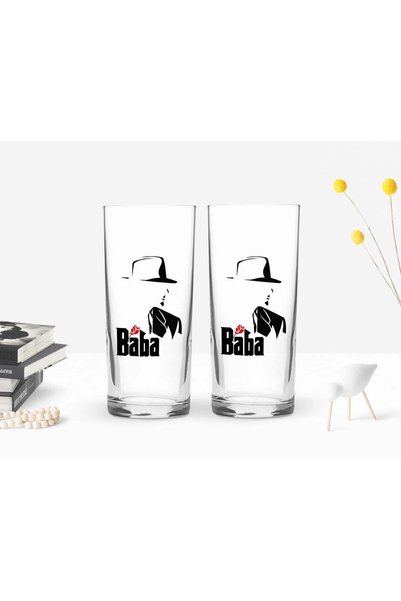 Bk Gift BK Home Colorful Printed "The Godfather" Design Pair of Raki Glasses ...