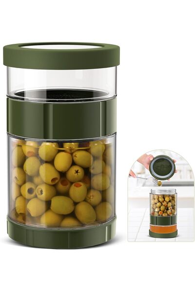 Yelajoy Glass Pickle Jar with Strainer Flip,50oz Airtight Pickle Container,Di...