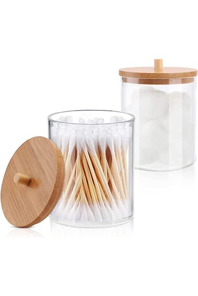 JOYZZZ Bathroom Jars, 2 Pack Apothecary Style Containers with Secure Lids, Mu...