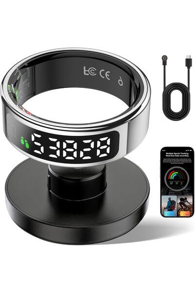 KASTWAVE Smart Ring Fitness Tracker for Men and Women, Touchscreen Activity R...
