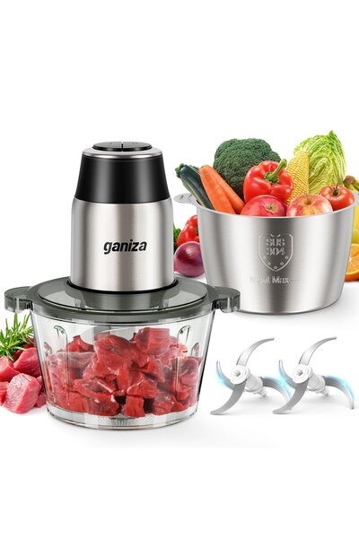 OEM Tocator electric de bucatarie Ganiza, 2 boluri 1.8L sticla + inox, 2 vite...